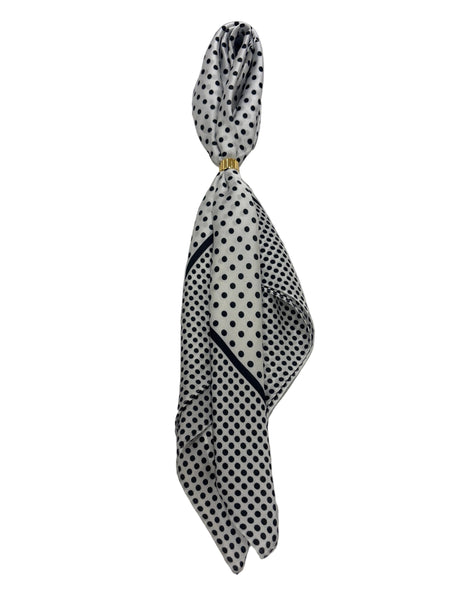 Polka Dot Silk Like Neck Scarf