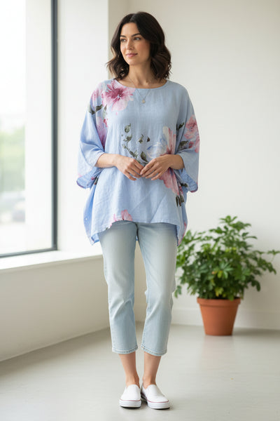 Floral Linen Top