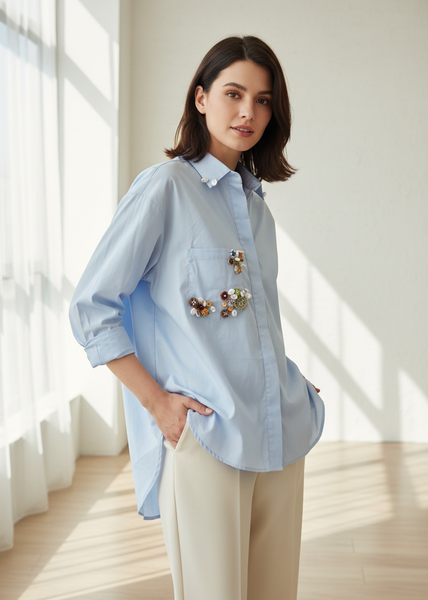 Long Sleeve Pocket Detail Shirt