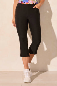 Flatten-It Pull On Capri With Round Slit