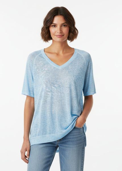 Short Sleeve Cotton Blend Top