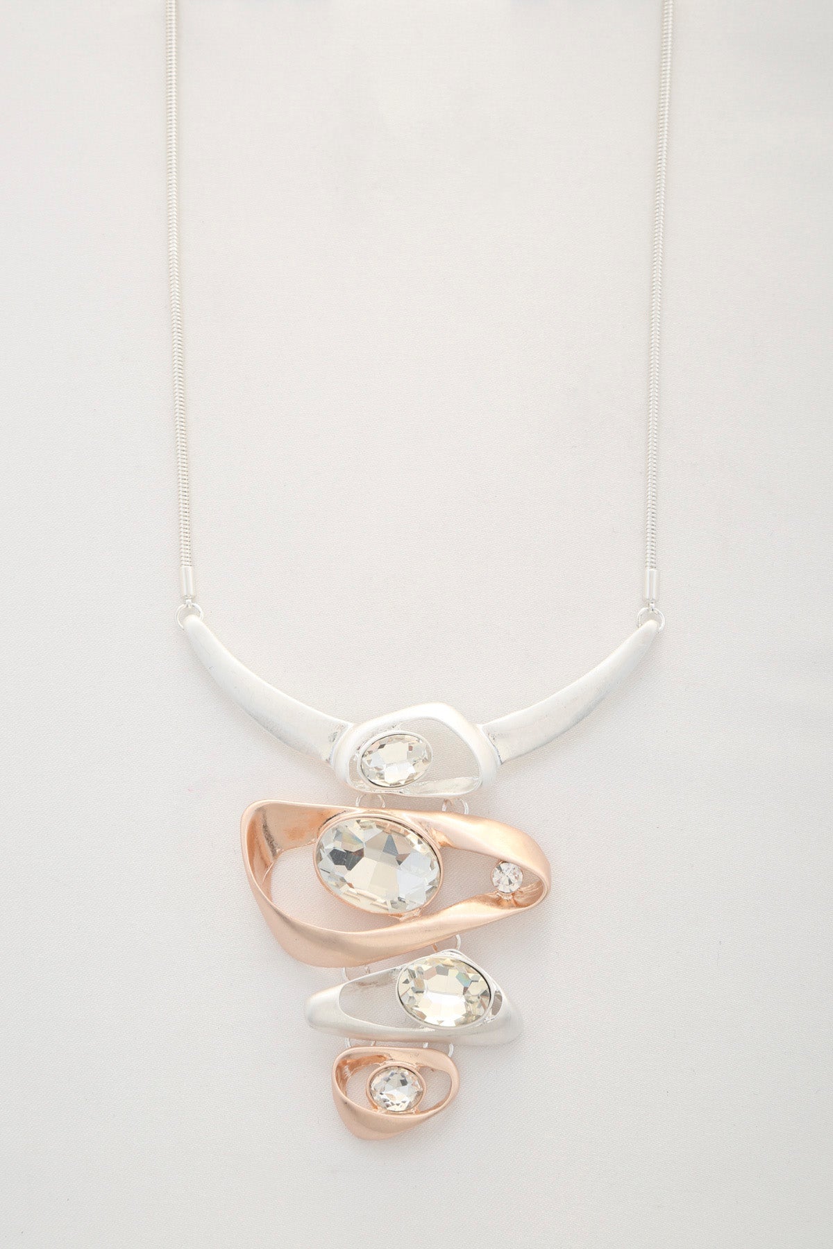 Abstract Crystal Pendant Necklace
