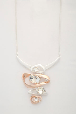 Abstract Crystal Pendant Necklace