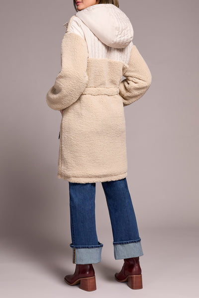 Hooded Lined Zip Front Coat