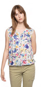 Sleeveless Floral Print Top