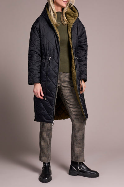 Zip/Front Reversible Puffer With Hoodie