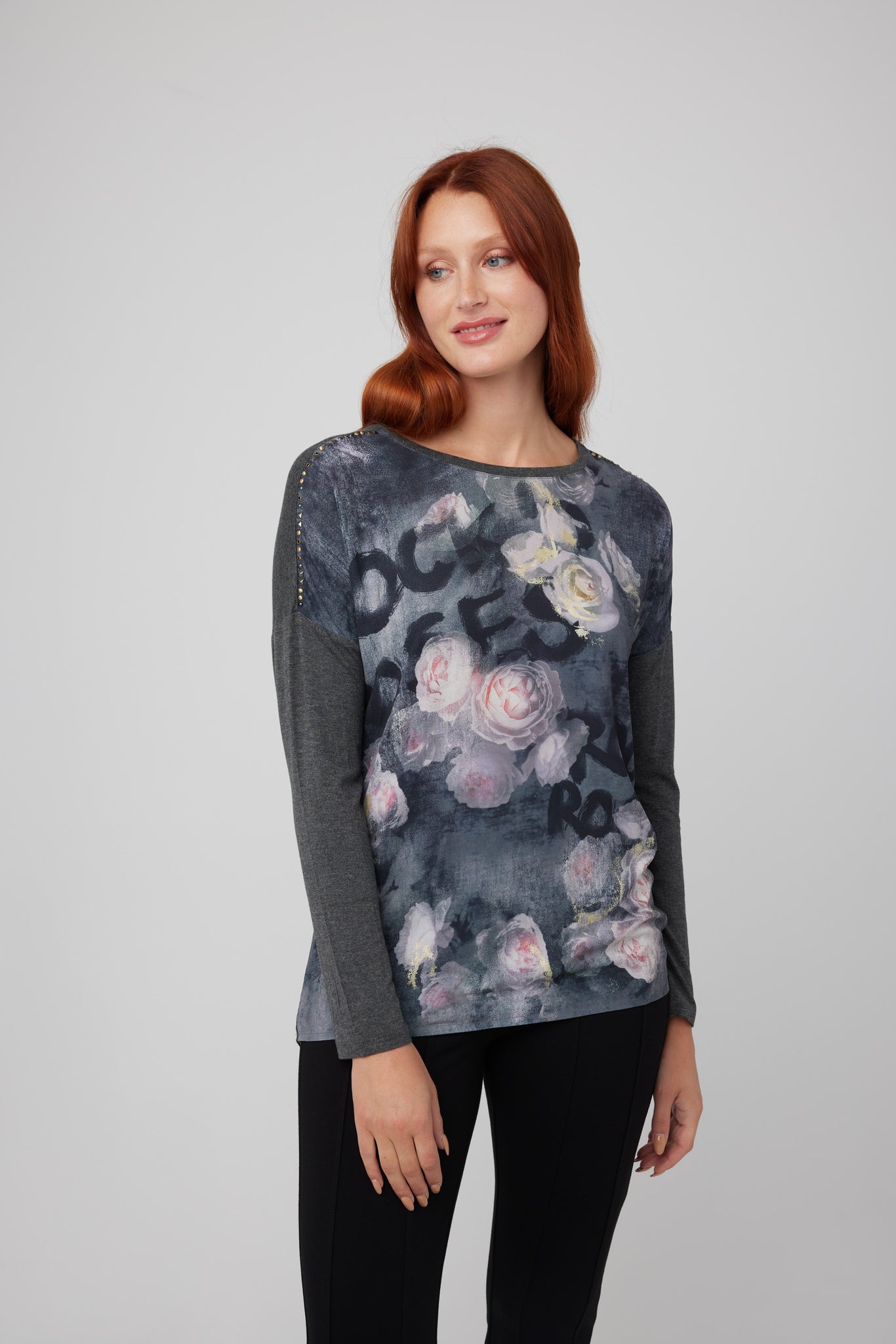 Long Sleeve Floral Print Top