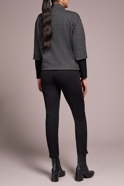 Long Sleeve Print Mock Neck Top