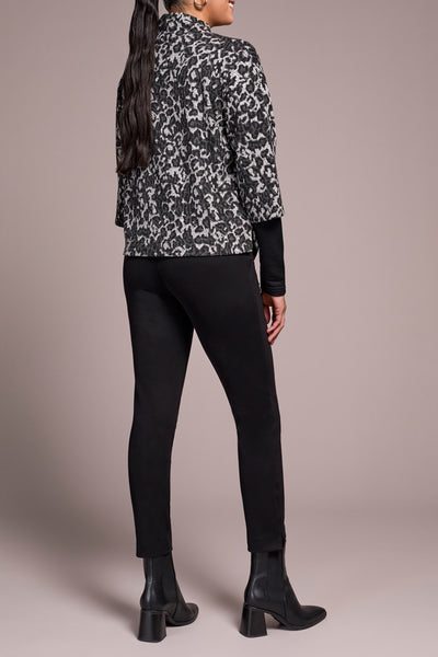 Long Sleeve Print Mock Neck Top