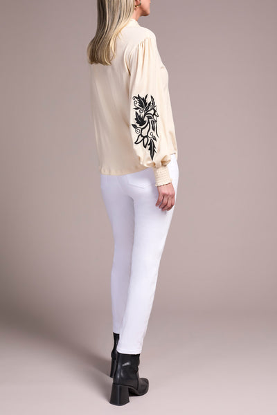 Mock Neck Detail Sleeve Top