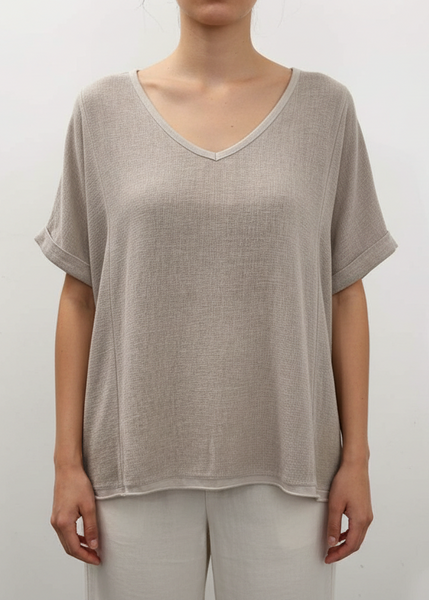 Short Sleeve Linen/Cotton Top - Italian