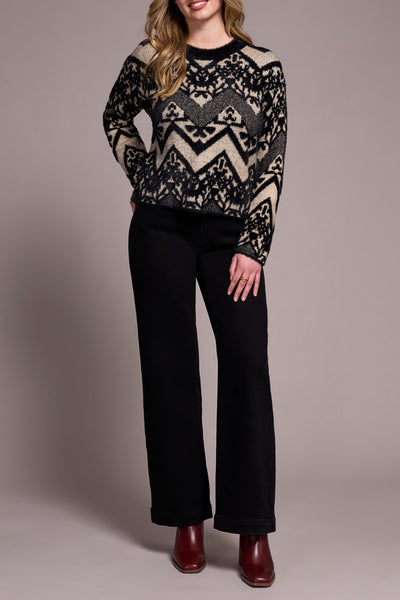 Print Crew Neck Sweater