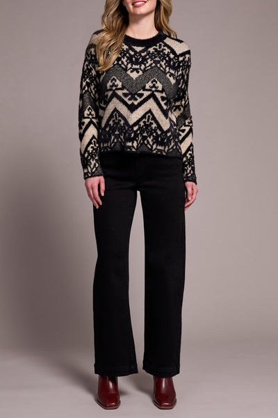 Print Crew Neck Sweater