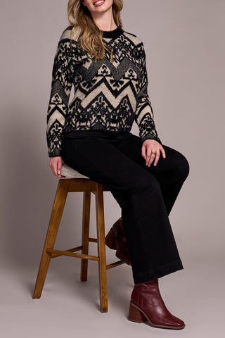Print Crew Neck Sweater