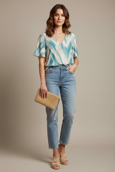Short Sleeve Print Top
