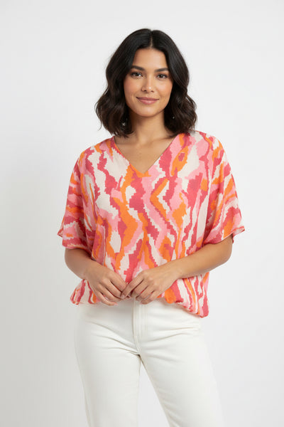 Short Sleeve Print Top