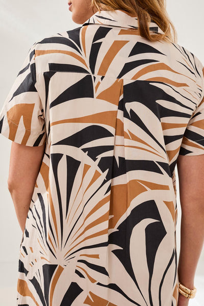 Button-Up Cotton Printed Dress