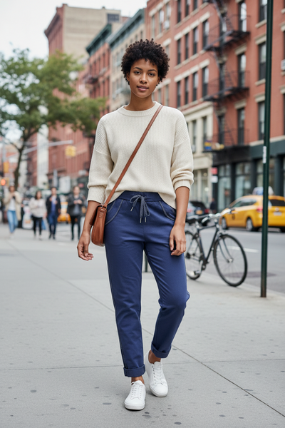 Draw String Waist Side Trim Pants