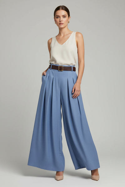 Pleat Wide Leg Pants