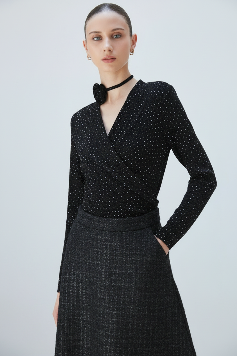 Long Sleeve Lurex Top