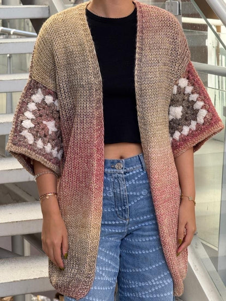 Loose Knit Open Front Cardigan