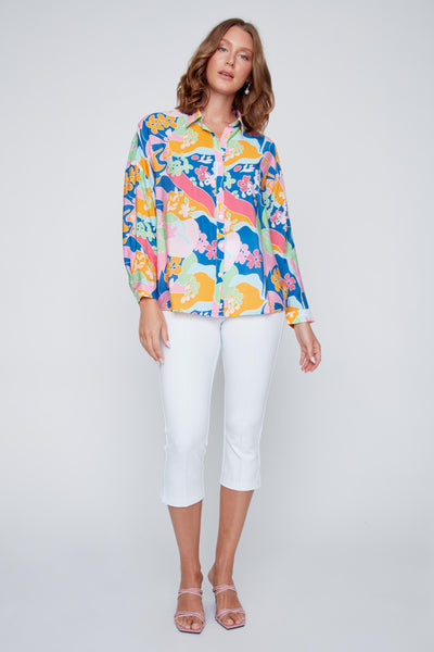 Long Sleeve Print Blouse