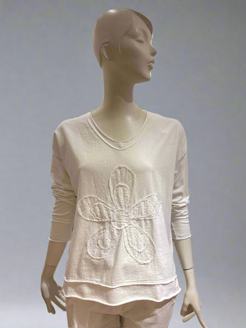 Flower Front Cotton Top