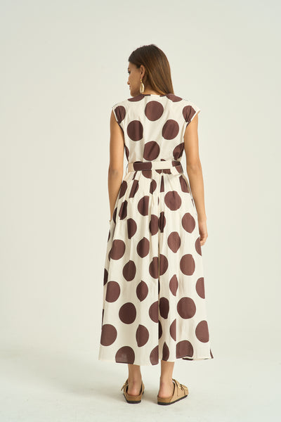 Polka Dot Maxi Belted Dress