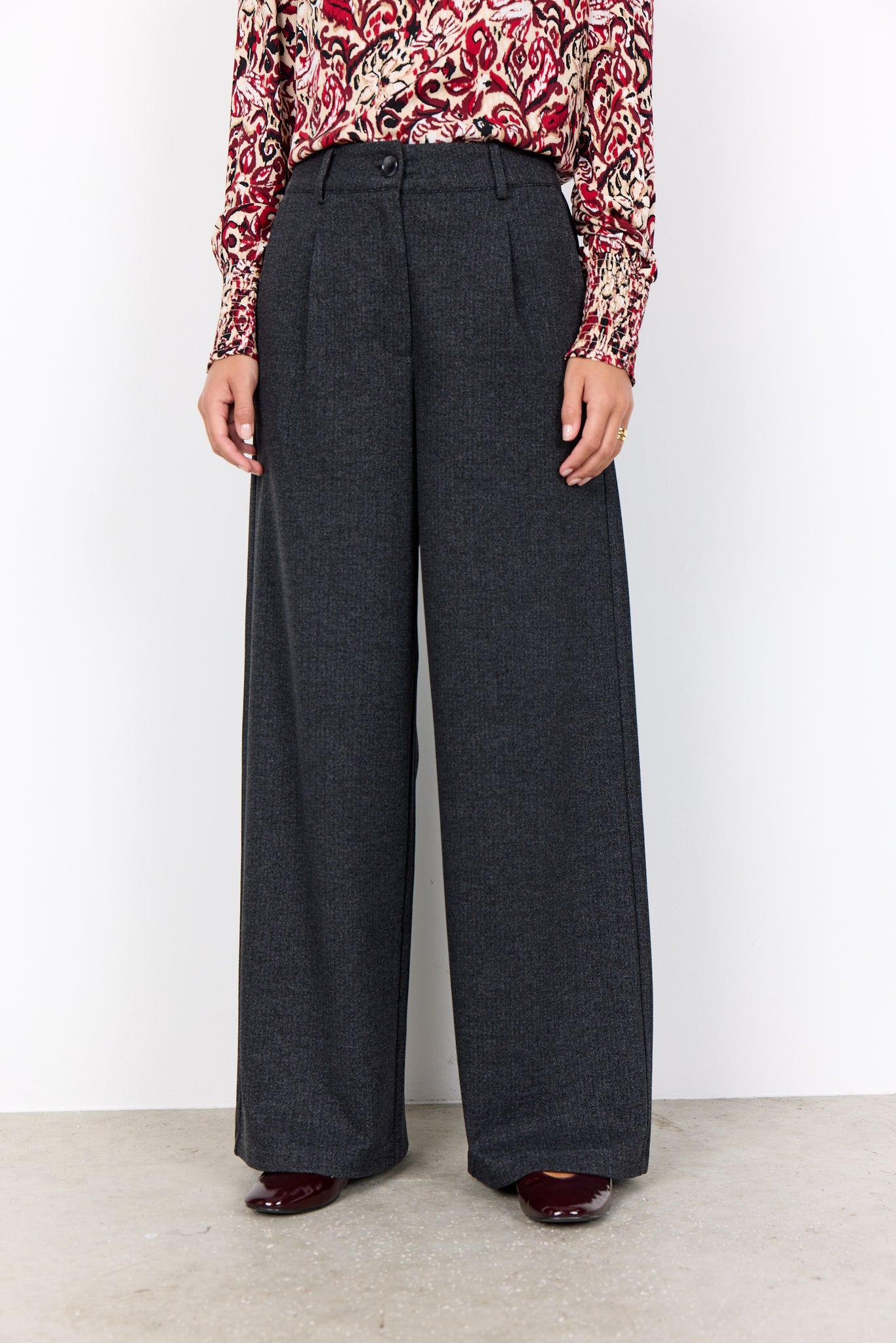 Herringbone Wide Leg Pants