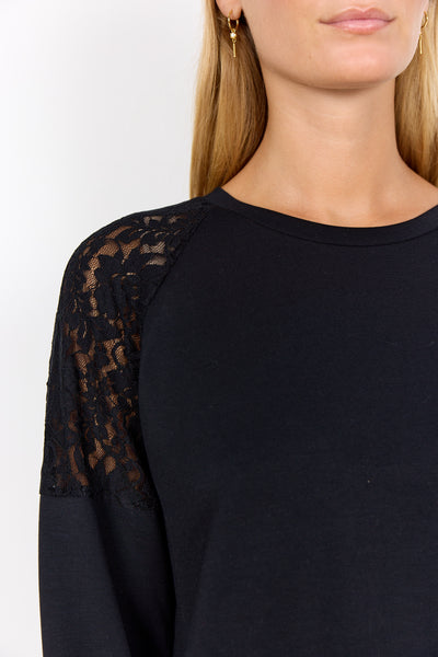Lace Shoulder Sweatshirt