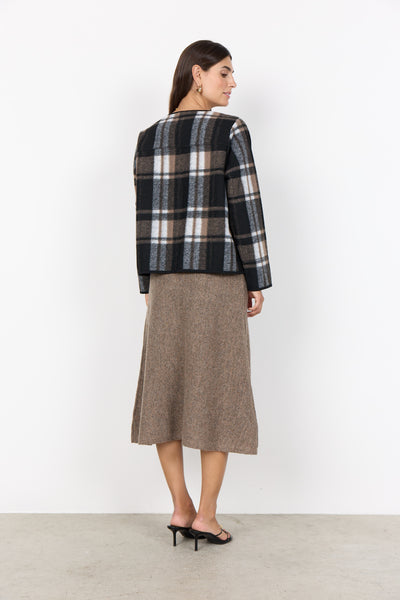 Plaid Round Neck Jacket