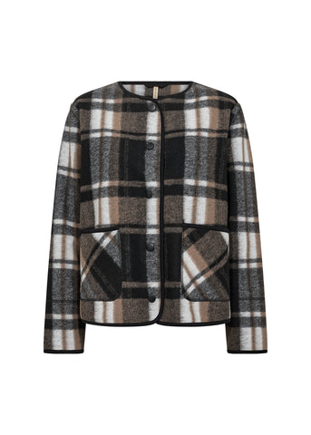 Plaid Round Neck Jacket