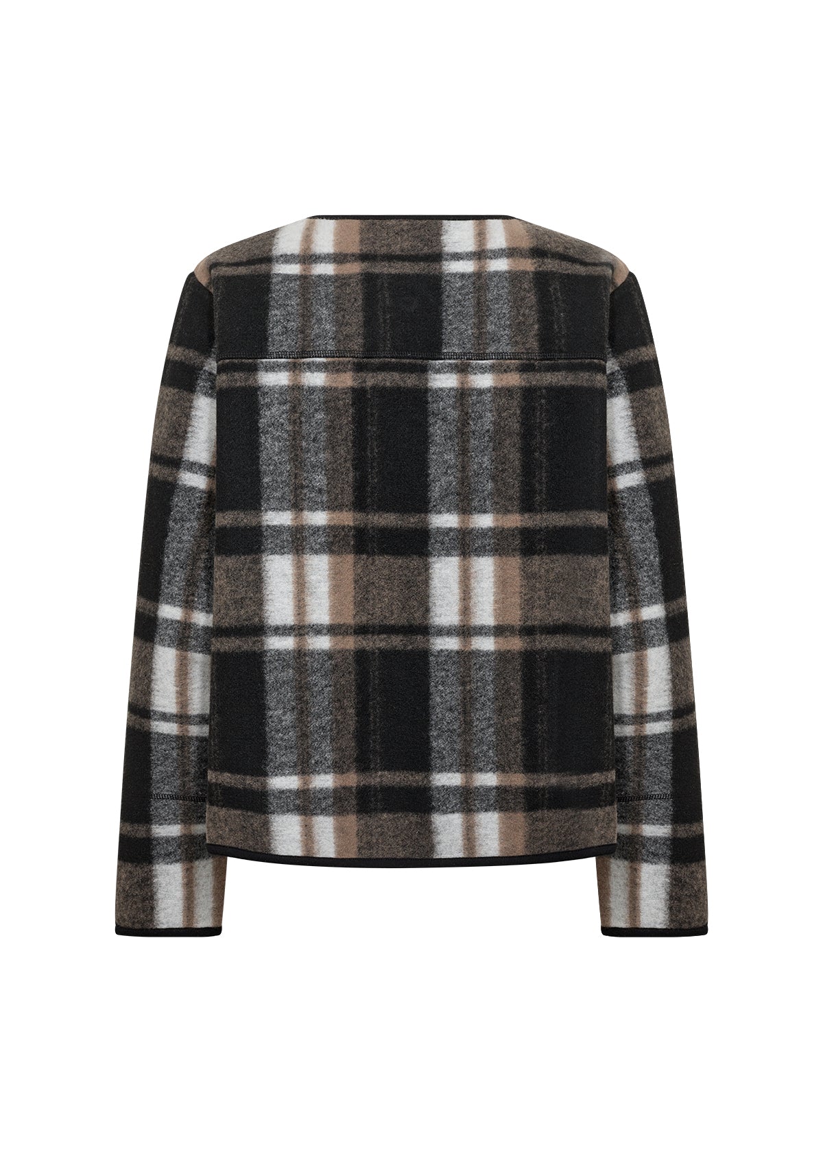 Plaid Round Neck Jacket