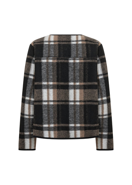 Plaid Round Neck Jacket