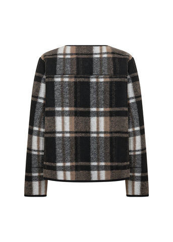 Plaid Round Neck Jacket