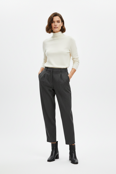 High Waist Textured Pants