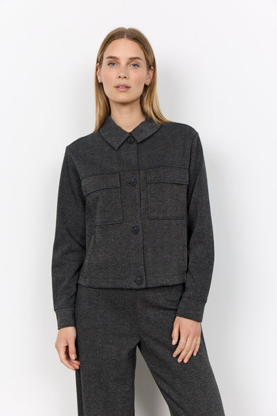 Button Front Herringbone Jacket