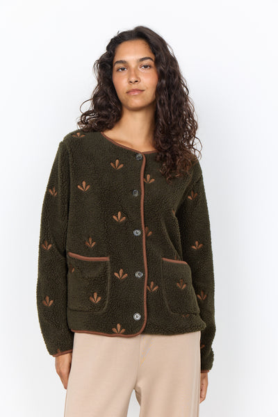 Button Front Textured Pattern Cardigan