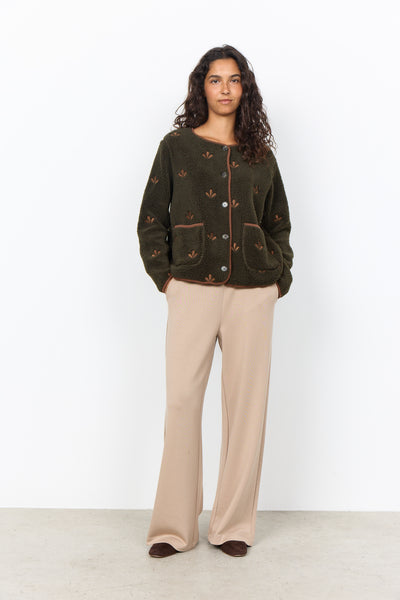 Button Front Textured Pattern Cardigan