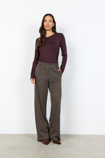 Plaid Wide Leg Pants