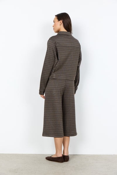 Button Front Checked Print Jacket