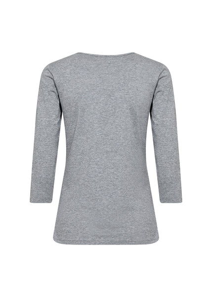 Scoop Neck Basic Cotton Blend T-Shirt