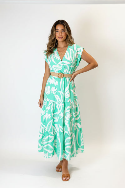 Belted Print Dress