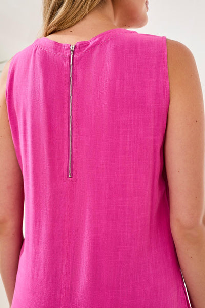 Sleeveless Dress With Saddle Stitch Detail