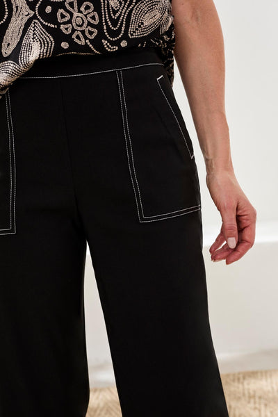 Pull-On Ankle Pants With Contrast Stitch