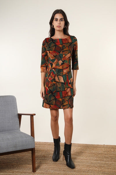 Cotton Mixed Print Dress