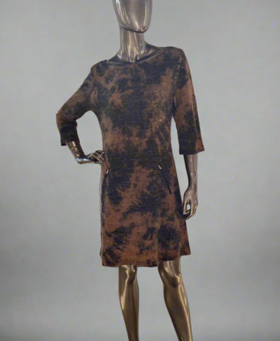 3/4 Sleeve Print Dress