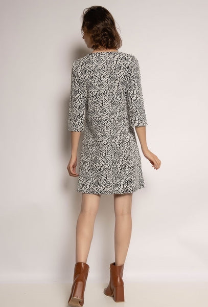 3/4 Sleeve Print Dress