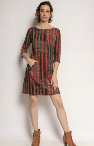 3/4 Sleeve Print Dress