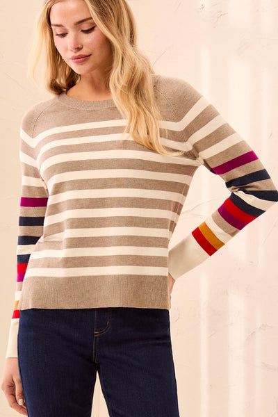 Crew Neck Stripe Sweater